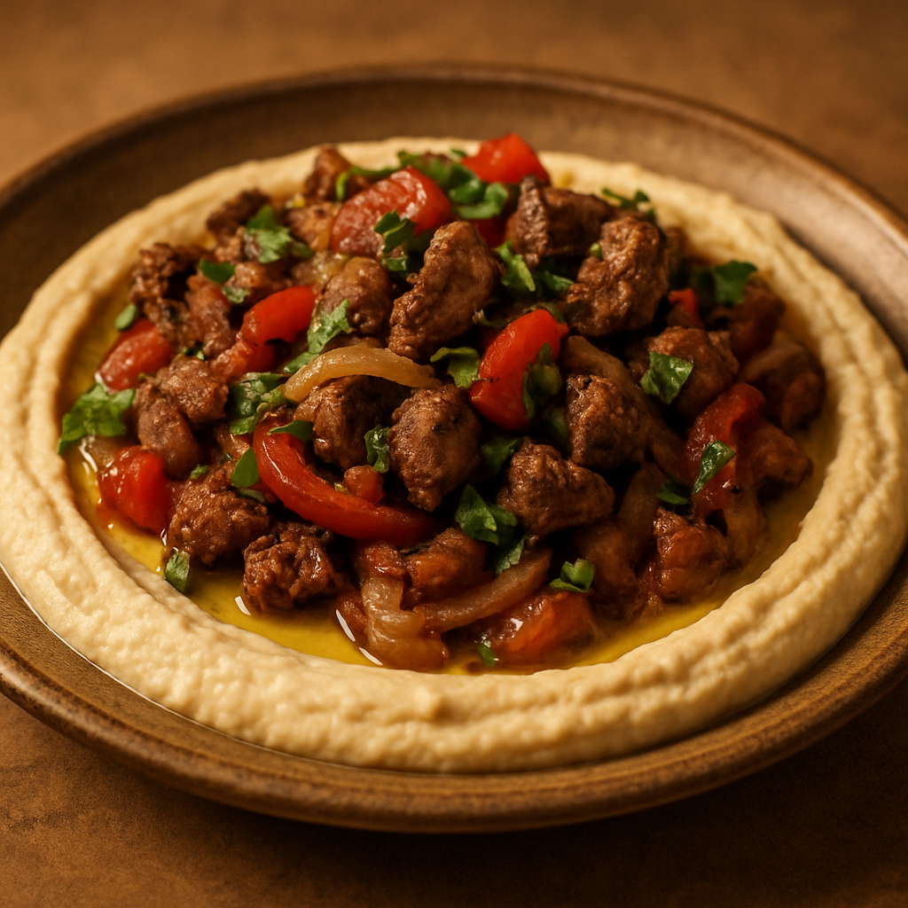 Lahm Zighar + Hummus